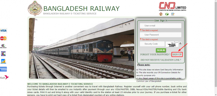 Online railway booking