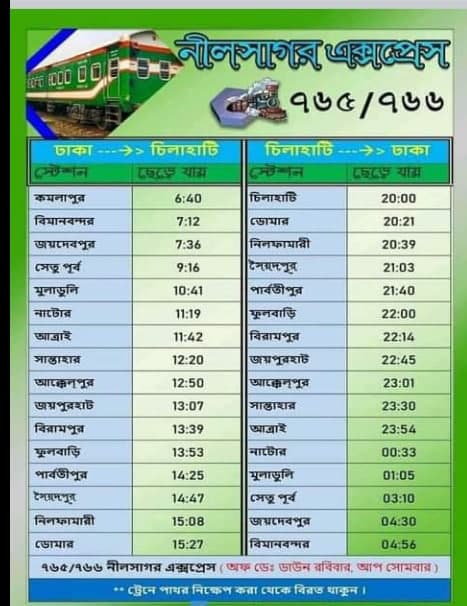 Nilsagar Express Train Schedule & Ticket Price 2023