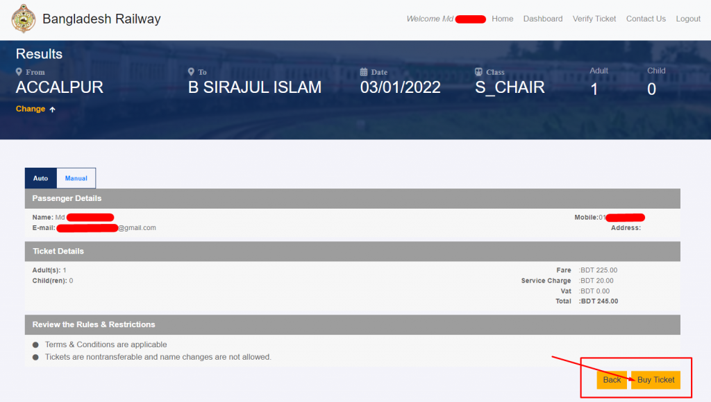 Bangladesh Railway Buy Train Ticket