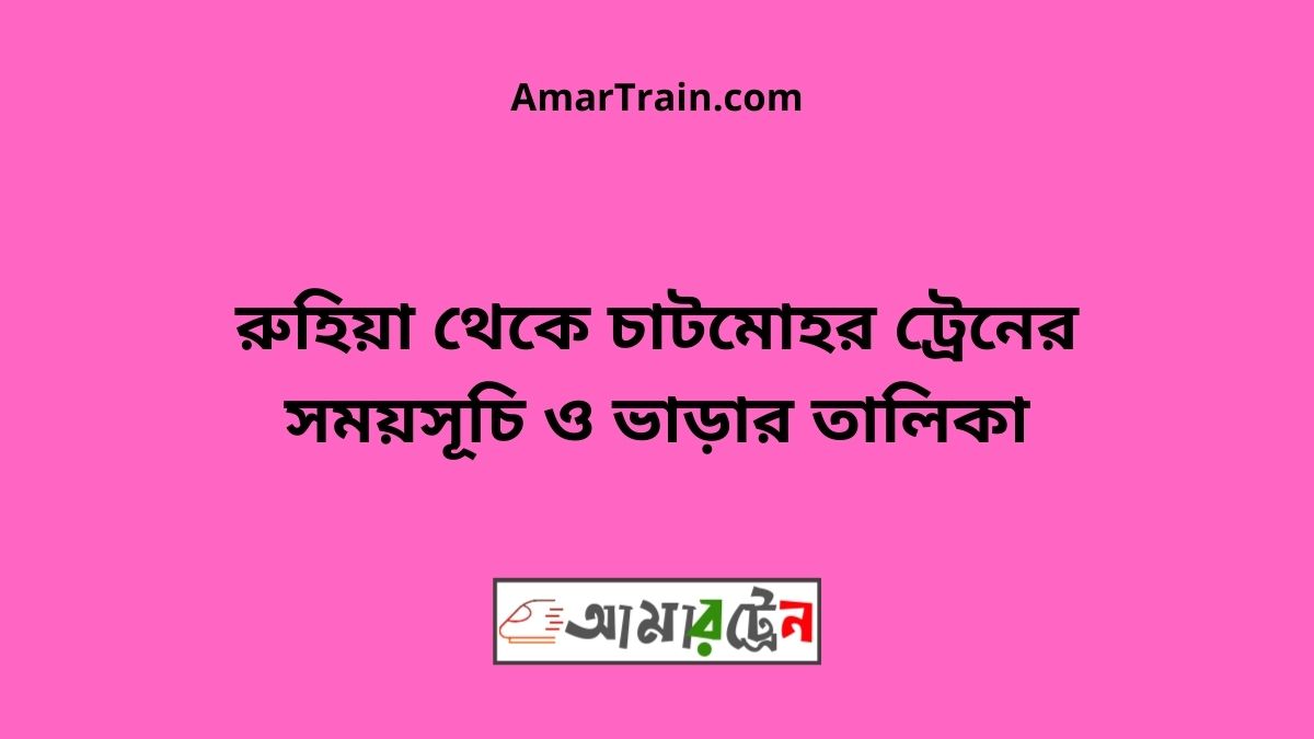 Ruhiya To Chatmohar Train Schedule With Ticket Price