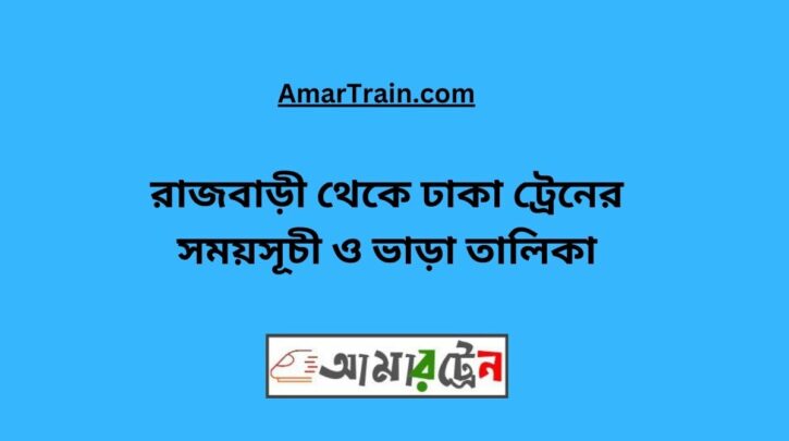 Rajbari To Dhaka Train Schedule With Ticket Price