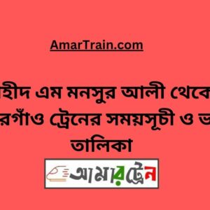 Shaheed M Monsur Ali To Thakurgaon Train Schedule With Ticket Price