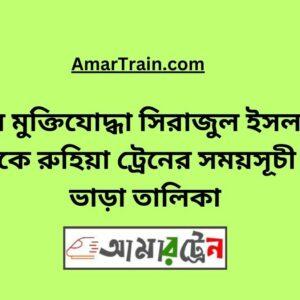 B Sirajul Islam To Ruhia Train Schedule With Ticket Price